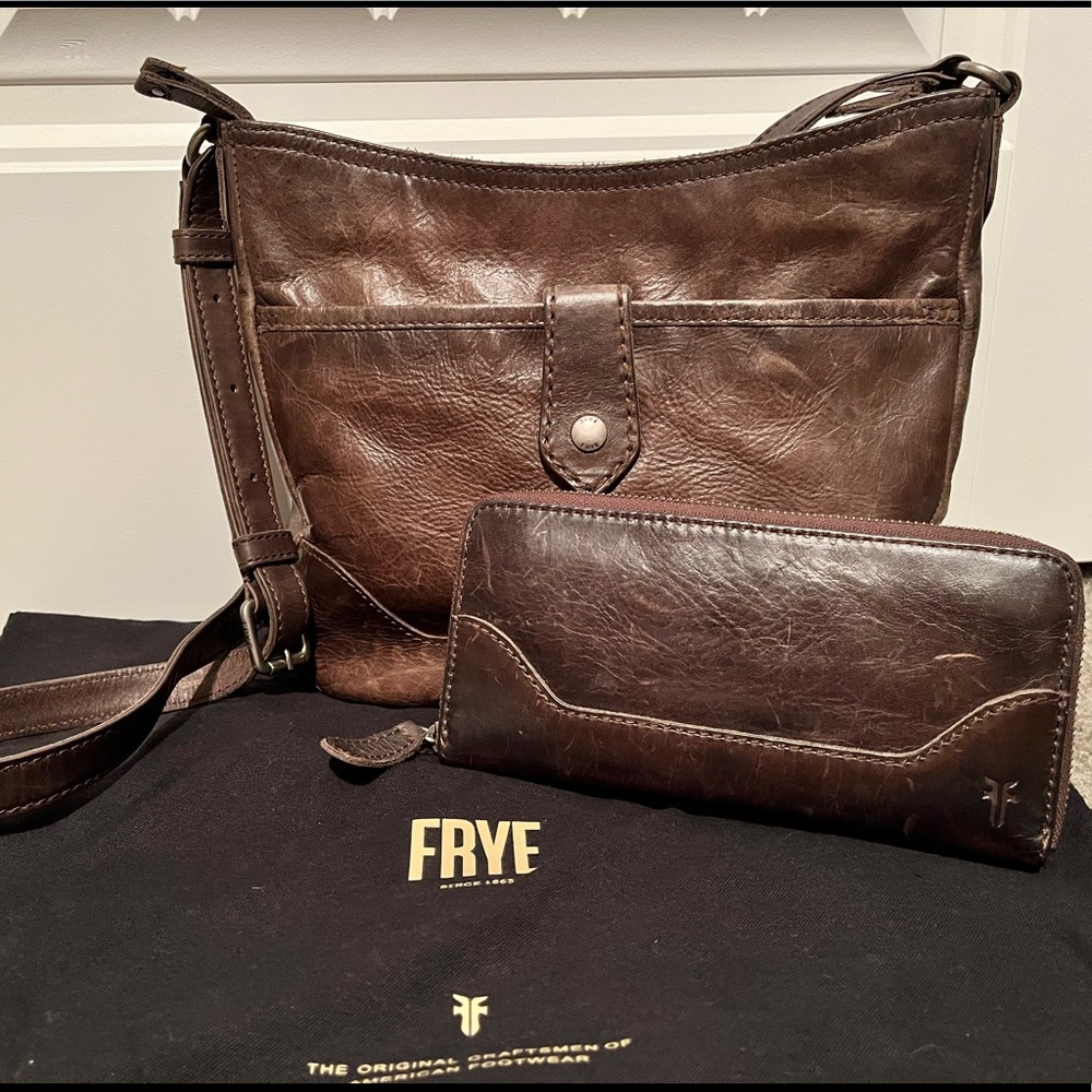 Frye crossbody and wallet